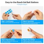 32 Pack Roach Killer Indoor Infestation Roaches Gel Bait Stations, Powerful Cockroach Killer Indoor Home for Roach Infestation, Long-Lasting & Effective Cockroach Gel Bait, Easy to Use & No Mess