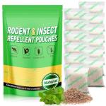 Mouse and Insect Repellent Pouches, Rodent Repellent 12 Pouches, Peppermint Oil Rat Repellent for Mice Rats Squirrels Ants, Natural Mouse Deterrent for House, Garden, Car, RV, Garage, Basement