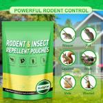 Mouse and Insect Repellent Pouches, Rodent Repellent 12 Pouches, Peppermint Oil Rat Repellent for Mice Rats Squirrels Ants, Natural Mouse Deterrent for House, Garden, Car, RV, Garage, Basement