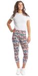 INTRO. Printed Tummy Control High Waist Pull-On Capri Length CottonSpandex Legging Multi Snake - Medium
