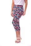 INTRO. Printed Tummy Control High Waist Pull-On Capri Length CottonSpandex Legging Multi Snake - Medium
