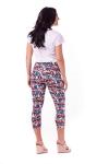 INTRO. Printed Tummy Control High Waist Pull-On Capri Length CottonSpandex Legging Multi Snake - Medium