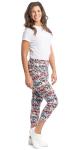 INTRO. Printed Tummy Control High Waist Pull-On Capri Length CottonSpandex Legging Multi Snake - Medium