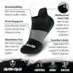 SKUNK SKIN Anti-Odor Ankle Tab Socks - Pack of 6 - Cool, Fresh, and Moisture-Absorbent Breathable Cotton Fabric, Ankle-Cut Length - Unisex - Everyday Wear, Travel and Active Lifestyle - Black, Medium