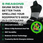 SKUNK SKIN Anti-Odor Ankle Tab Socks - Pack of 6 - Cool, Fresh, and Moisture-Absorbent Breathable Cotton Fabric, Ankle-Cut Length - Unisex - Everyday Wear, Travel and Active Lifestyle - Black, Medium