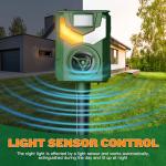 2 Pack of X-PEST Solar-Powered Ultrasonic Animal Repellent for Outdoor Yard, Waterproof Cat Deterrent with LED Flashing Lights and Motion Sensor,Effective to Repel Cats, Coyotes, Raccoons, and Deer