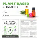 Bed Bug Killer Dust, 1 lb. | Natural Pumice Powder with Thyme and Geraniol for Indoor Treatment of Bed Bugs | Kills Bed Bugs and Eggs by Contact | Low-Odor and Non-Staining Pest Control Powder