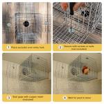 Foivieide Animal Excluder Cage - 6.3x6.3 Heavy Duty Copper Mesh for Squirrels, Raccoons & Bats | One-Way Humane Pest Control | Attic/Chimney Install Kit Included