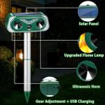 2025 Solar Animal Repellent Ultrasonic Cat Repellent Outdoor with Motion Sensor & Flashing Lights,Ultrasonic Control for Deer, Squirrel,Raccoon,Rabbit,Fox,Skunk Deterrent for Yard Garden,4 Pack