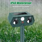 2025 Solar Ultrasonic Squirrel Deer Repellent Rabbit Repeller Raccoon Deterrent Animal Repellent Sonic Fortress Pro with Motion Sensor to Keep Cat Dog Fox Skunk Out of Garden Yard(4Pack)