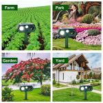 2025 Solar Ultrasonic Animal Repellent Sonic Fortress Pro Deer Repellent Raccoon Repeller Rabbit Squirrel Deterrent with Flash Light Motion Sensor to Keep Dog Cat Fox Skunk Out of Garden Yard(4Pack)