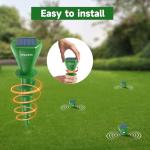 Solar Powered Mole Repellent, 4 Pack Ultrasonic Vole Repeller Outdoor, IP65 Waterproof Snake Deterrent, Gopher Remover Devices, Skunk, Groundhog Repellent for Yard, Garden, Lawn