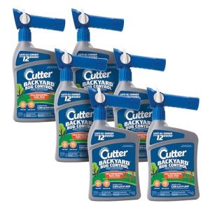 Cutter Backyard Bug Control Spray Concentrate (6 Pack), Kills Mosquitoes, Fleas & Listed Ants, 32 fl Ounce