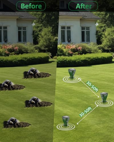 Solar Powered Mole Repellent for Lawns | 8PCS