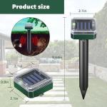 Solar Powered Mole Repellent, 4 Pack Ultrasonic Gopher Vole Deterrent Outdoor - Waterproof Sonic Spikes for Lawn, Garden & Yard - Repels Rats Squirrels Skunks Chipmunks Groundhogs Snakes & Rodents