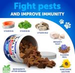 Flea and Tick Prevention for Dogs Chewables - Natural Flea Treatment Control - Supplement for Large & Small Dogs with Vitamins - Immune Support Chews - Puppy Pest Defense Oral Pills - 120 Soft Treats