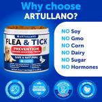 Flea and Tick Prevention for Dogs Chewables - Natural Flea Treatment Control - Supplement for Large & Small Dogs with Vitamins - Immune Support Chews - Puppy Pest Defense Oral Pills - 120 Soft Treats