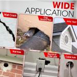 Rodent Barrier Kit, 3PCS Steel Wool Included PU Foam Hole Filler, 3.2"x7.5’ Steel Wool for Mice Control, Rodent Control Fill Fabric, Gloves, Scissors, Gap Blocker in Hole Pipeline Vent in House Garage