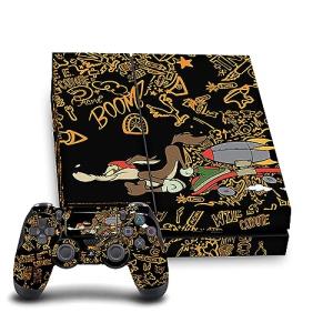 Head Case Designs Officially Licensed Looney Tunes Wile E. Coyote Graphics and Characters Vinyl Gaming Skin Decal Compatible With Sony PlayStation 4 PS4 Console and DualShock 4 Controller Bundle