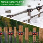 Solar Nocturnal Animal Repeller Coyote Deterrent Skunk Repellent Predator Control Fox Deterrent Deer Repeller with Red Flashing Lights Outdoor Garden Chicken Coop (4, Black)