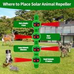 Solar Nocturnal Animal Repeller Coyote Deterrent Skunk Repellent Predator Control Fox Deterrent Deer Repeller with Red Flashing Lights Outdoor Garden Chicken Coop (4, Black)