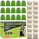16 Pack Peppermint Oil Skunk Repellent Pouches - Powerful Skunk & Wild Hog Repellent Plant-Based Ingredients for Yard Outdoor Garage House, Skunks Raccoon Deterrent Safe for Kids & Pets, Easy to Use