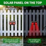 Solar Nocturnal Animal Repeller Coyote Deterrent Skunk Repellent Predator Control Fox Deterrent Deer Repeller with Red Flashing Lights Outdoor Garden Chicken Coop (4, Black)