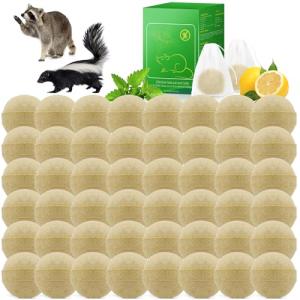 48 Pack Natural Raccoon Repellent Outdoor Indoor, Skunk Repellents, Skunk Coyote Fox Deterrent Lasting Long Protect for Garden, Patio, Yard, Farm, Attic, Pets & Kids Safe