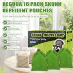 16 Pack Peppermint Oil Skunk Repellent Pouches - Powerful Skunk & Wild Hog Repellent Plant-Based Ingredients for Yard Outdoor Garage House, Skunks Raccoon Deterrent Safe for Kids & Pets, Easy to Use