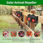 Solar Nocturnal Animal Repeller Coyote Deterrent Skunk Repellent Predator Control Fox Deterrent Deer Repeller with Red Flashing Lights Outdoor Garden Chicken Coop (4, Black)