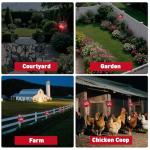 X-PEST 4 Pack Solar Powered Coyote Deterrent with Red LED Flashing Lights – Effective Coyote, Raccoon, Skunk, Deer & Hawk Deterrent – Waterproof Predator Lights for Yards, Gardens & Chicken Coop