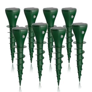 4 Pack Mole Repellent Screw Solar Powered Gopher Deterrent Stake for Outdoor Lawns with Electic Vibration, Repels Snake Vole Groundhog Armadillo from Yard and Garden