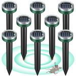 Mole Repellent for Lawns - Ultrasonic Gopher Repellent Solar Powered for Garden,Yard - Waterproof Sonic Mole Spike for Snake,Chipmunk,Outdoor Pest Control Vole Deterrent