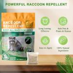 Natural Raccoon Repellent Granules – 8-Pack (25g per Bag) | Eco-Friendly, Non-Toxic & Long-Lasting Protection with Garlic, Peppermint & Wintergreen Oils | Safe for Pets and Children