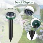 Mole Repellent for Lawns - Ultrasonic Gopher Repellent Solar Powered for Garden,Yard - Waterproof Sonic Mole Spike for Snake,Chipmunk,Outdoor Pest Control Vole Deterrent