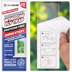 50 Window Fly Traps Sticky Non-Toxic Clear Fly Paper Indoor for Home. No Mess Flies Window Sticky Traps Bug Flies Strips Indoors. Fruit and Housefly Trap Indoor Flypaper Tape Gnat Catcher Killer