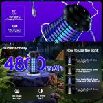Bug Zapper Outdoor & Indoor Cordless Mosquito Zappers with Rechargeable 4800mAh Battery & Camping Light Electric Fly Trap for Patio, Kitchen, Backyard and Garden Portable Gnat Killer