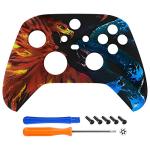 eXtremeRate Replacement Shell for Xbox Series X & S Controller - Unleash Your Style - Fire Eagle vs Ice Snake Custom Acessories Front Housing Cover for Xbox Core Controller [Control NOT Included]