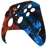 eXtremeRate Replacement Shell for Xbox Series X & S Controller - Unleash Your Style - Fire Eagle vs Ice Snake Custom Acessories Front Housing Cover for Xbox Core Controller [Control NOT Included]