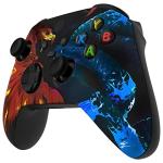 eXtremeRate Replacement Shell for Xbox Series X & S Controller - Unleash Your Style - Fire Eagle vs Ice Snake Custom Acessories Front Housing Cover for Xbox Core Controller [Control NOT Included]