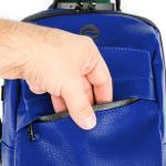 Skunk Uno Cross Body Backpack (Blue Leather)