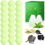 24 Pack Natural Raccoon Repellent - Peppermint Skunk Repellent for Outdoor Yard Attic Garden House | Long-Lasting Protection | Safe for Dogs and Children, Light Green