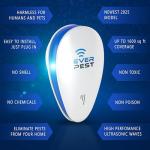 Ultrasonic Pest Control Repeller - Repel Rodents, Ants, Cockroaches Get Rid, Bed Bugs, Mosquitos, Flies, Spiders, Squirrel Bats - Eco-Friendly Safe for Humans - 2 Pack