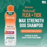 TropiClean Max Strength Flea and Tick Shampoo Treatment for Dogs, Powerful & Natural Defense, Prevention for Large & Small Dogs, Made in USA, 20oz