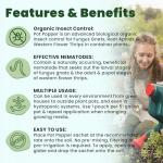 The Environmental Factor Nematodes Organic Insect Control Pot Popper, Controls Fungus Gnats, Root Aphids & Western Flower Thrips - 100% Pesticide free, 8 Infusion Bio-Pouches Per Popper