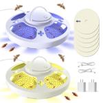 Lickoon 2 Packs Flea Traps for Inside Your Home with 6 Sticky Pads and USB Cable, Flea Light Traps for Home, Hanging Pest Control Device for Bugs Moths Gnats, Effective Indoor Outdoor