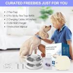 Lickoon 2 Packs Flea Traps for Inside Your Home with 6 Sticky Pads and USB Cable, Flea Light Traps for Home, Hanging Pest Control Device for Bugs Moths Gnats, Effective Indoor Outdoor