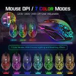 Wired Rainbow LED Backlit Keyboard and Mouse, Over Ear Headphone with Mic, Gaming Mice and Pad, for PC, Xbox and PS4 (Black/White)