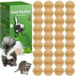 36 Pack Skunk & Raccoon Repellent Outdoor, Natural Peppermint Rodent Repellent Ball Humane Keep Skunk, Squirrel, Mouse, Raccoon Away from Yard Garden Lawn, Powerful Skunk Deterrent Outdoor