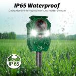 Solar-Powered Ultrasonic Animal Repellent with Motion Sensor, Waterproof Deer Repellent Device with LED Flashing Lights, Perfect for Outdoor Yards, Effective to Repel Deer, Coyotes, Raccoons, and Cats